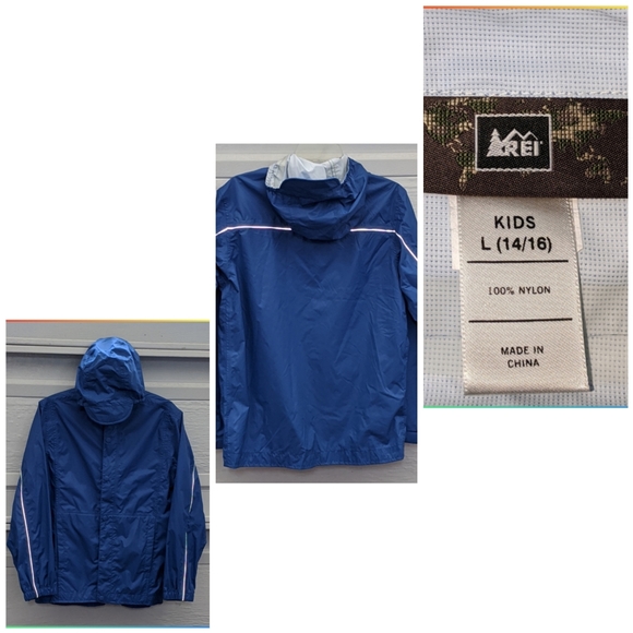 REI KIDS E1 ELEMENT VENTED HOODED WINDBREAKER - Picture 4 of 5